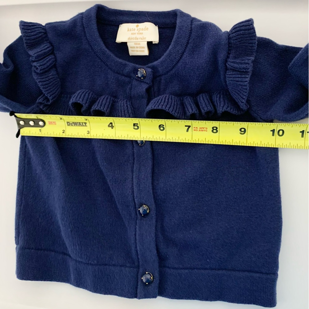 Kate Spade Ruffle Rhinestone Baby Cardigan - 18m - Picture 6 of 6